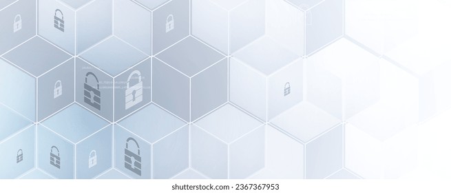internet digital security technology concept for business background. Lock on circuit board