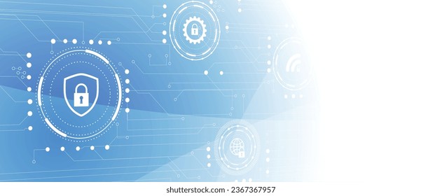 internet digital security technology concept for business background. Lock on circuit board