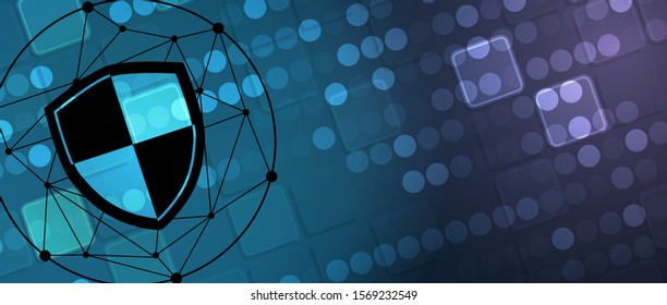 internet digital syber security technology concept for business background. Lock on circuit board
