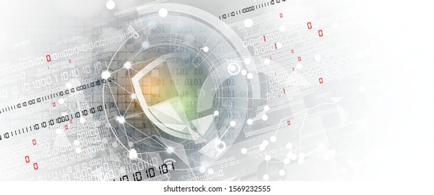 internet digital syber security technology concept for business background. Lock on circuit board