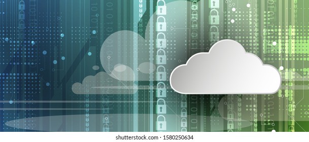 internet digital syber security technology concept for business background. Lock on circuit board