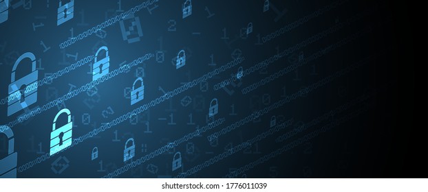 concepto de tecnología de seguridad digital de sistemas de Internet para los antecedentes empresariales. Bloquear la tarjeta de circuitos