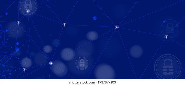concepto de tecnología de seguridad digital de sistemas de Internet para los antecedentes empresariales. Bloquear proteger sus datos