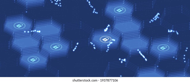 internet digital syber security technology concept for business background. Lock protect your data