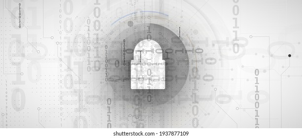 internet digital syber security technology concept for business background. Lock protect your data