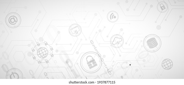 Internet Digital Syber Security Technology Concept For Business Background. Lock Protect Your Data