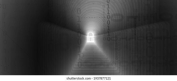 internet digital syber security technology concept for business background. Lock protect your data
