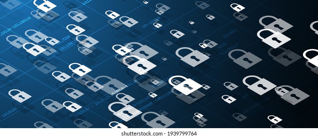 internet digital syber security technology concept for business background. Lock protect your data