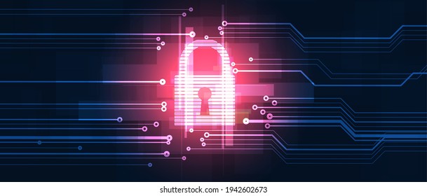 internet digital syber security technology concept for business background. Lock protect your data