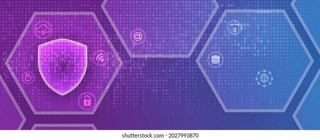 internet digital syber security technology concept for business background. Lock on circuit board