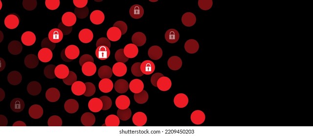 internet digital syber security technology concept for business background. Lock on circuit board