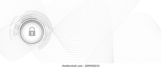 internet digital syber security technology concept for business background. Lock on circuit board