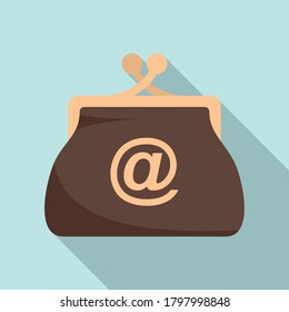 Internet digital wallet icon. Flat illustration of internet digital wallet vector icon for web design