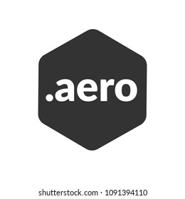 Internet domain .aero on hexagonal shape