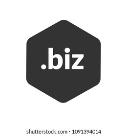 Internet domain .biz on hexagonal shape