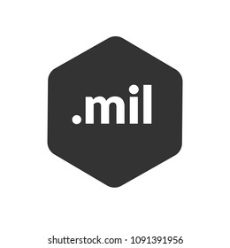 Internet domain .mil on hexagonal shape