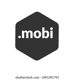 Internet domain .mobi on hexagonal shape
