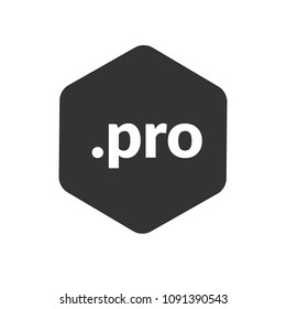 Internet domain .pro on hexagonal shape