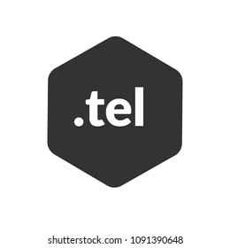 Internet domain .tel on hexagonal shape