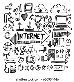 internet doodle sketch vector ink