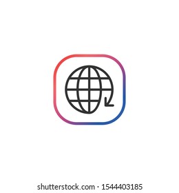 Internet Download  - Line Vector Icon