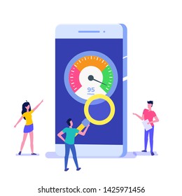 Internet download Speed test  concept. Vector illustration