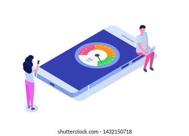 Internet download Speed test  concept. Vector illustration