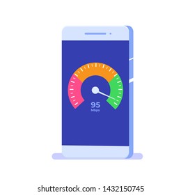 Internet Download Speed Test  Concept. Vector Illustration