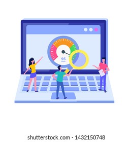 Internet download Speed test  concept. Vector illustration