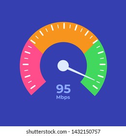 Internet Download Speed Test  Concept. Vector Illustration