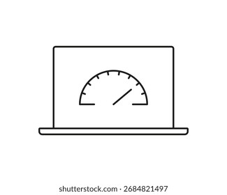 Testanzeige für Internet-Download und -Upload. Internet-Geschwindigkeitstestsoftware und Informationen zur Netzwerkleistung. Geschwindigkeitstest der Internetverbindung. Vektorgrafik.