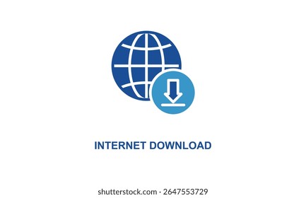 Icono de Vector de Descarga de Internet aislado sobre fondo blanco