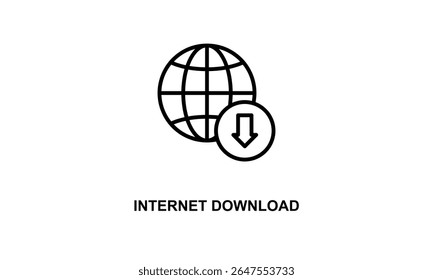 Internet Download Vector Icon Isolated On White Background