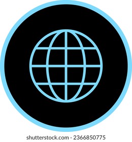 Internet Earth simple blue pictogram mark