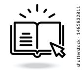 internet education concept, e-learning resources, distant online courses, vector line icon