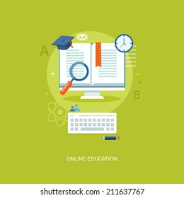 Internet education flat illustration. Eps10