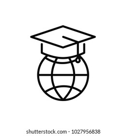 internet education icon, globe