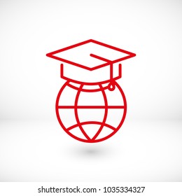 internet education icon, globe