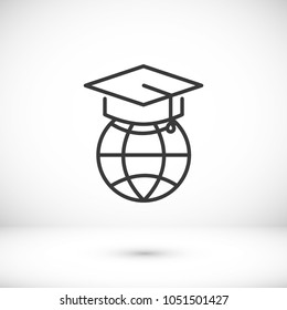 internet education icon, globe