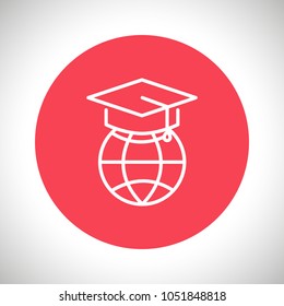 internet education icon, globe