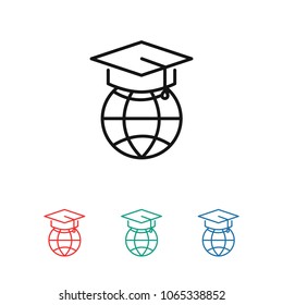 internet education icon, globe