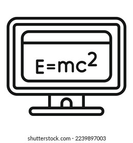 Internet education icon outline vector. Online study. Student webinar