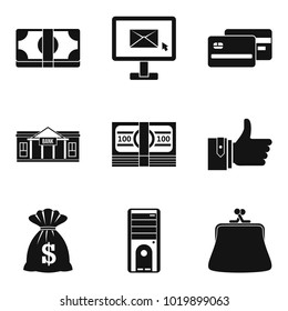 Internet education icons set. Simple set of 9 internet education vector icons for web isolated on white background
