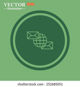 Internet e-mai, envelope lette, Globe,  vector illustration, EPS 10