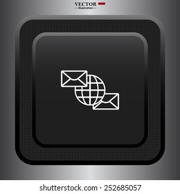 Internet e-mai, envelope lette, Globe,  vector illustration, EPS 10