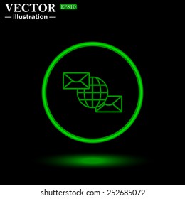 Internet e-mai, envelope lette, Globe,  vector illustration, EPS 10
