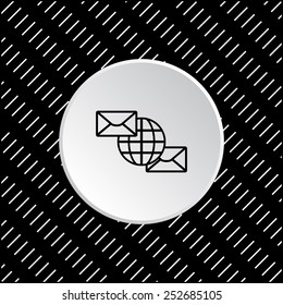 Internet e-mai, envelope lette, Globe,  vector illustration, EPS 10