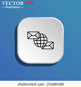 Internet e-mai, envelope lette, Globe,  vector illustration, EPS 10