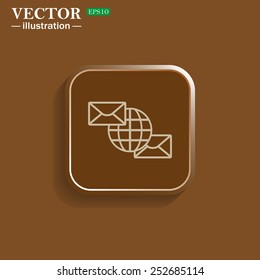 Internet e-mai, envelope lette, Globe,  vector illustration, EPS 10