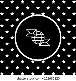 Internet e-mai, envelope lette, Globe,  vector illustration, EPS 10